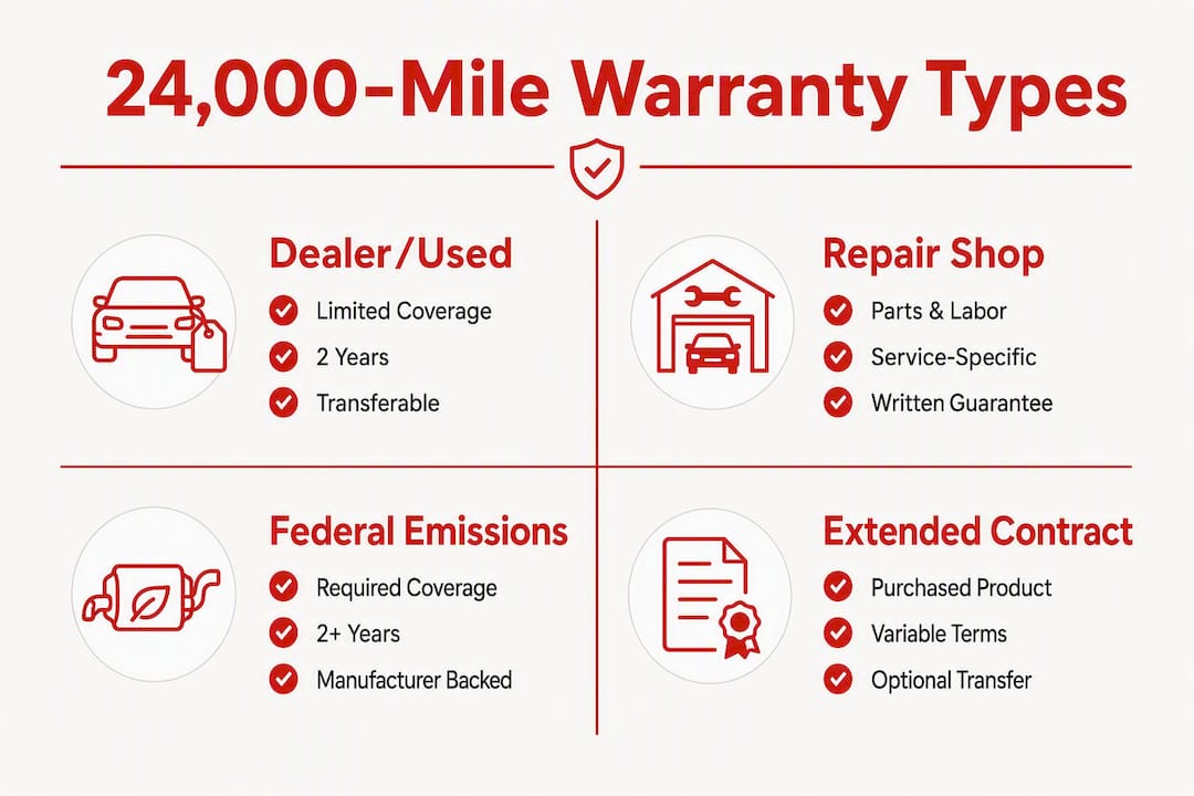 Infographic comparing 24,000-mile warranty types