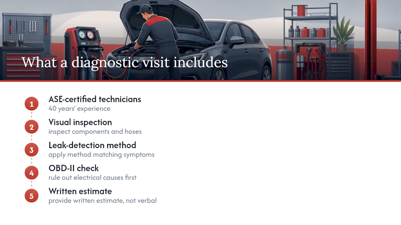 What a real diagnostic visit should include — overview diagram