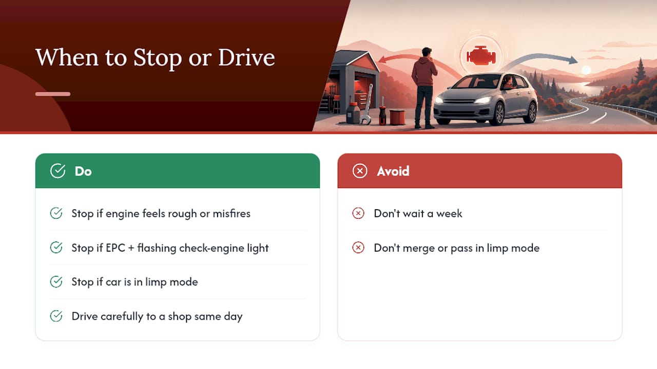 When Is It Safe to Keep Driving With the EPC Light On? — overview diagram