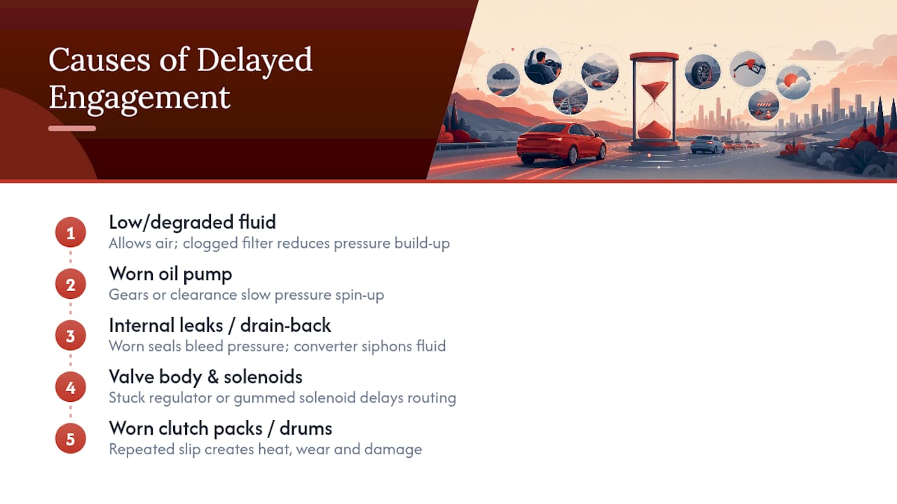 Five causes of delayed transmission engagement