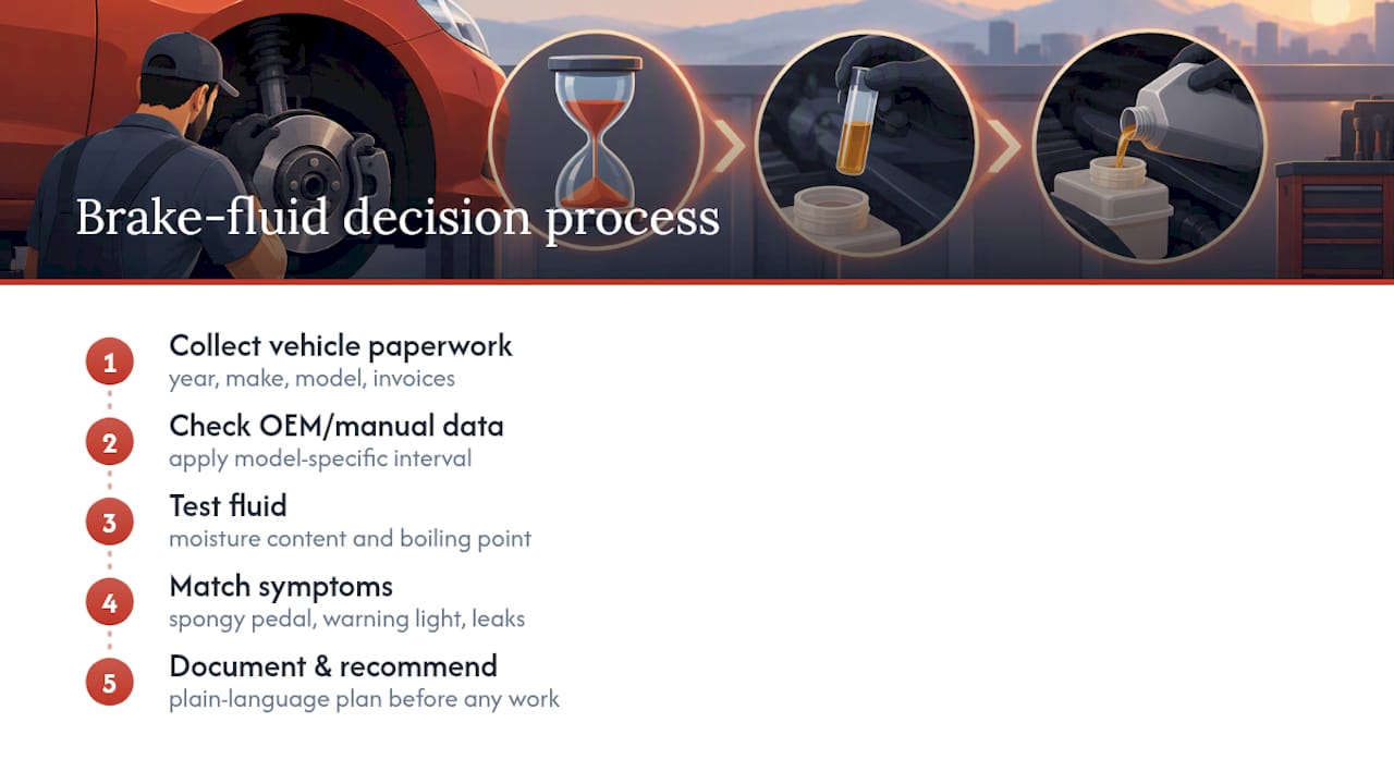 How We Decide When a Brake Fluid Flush Is Actually Needed — overview diagram