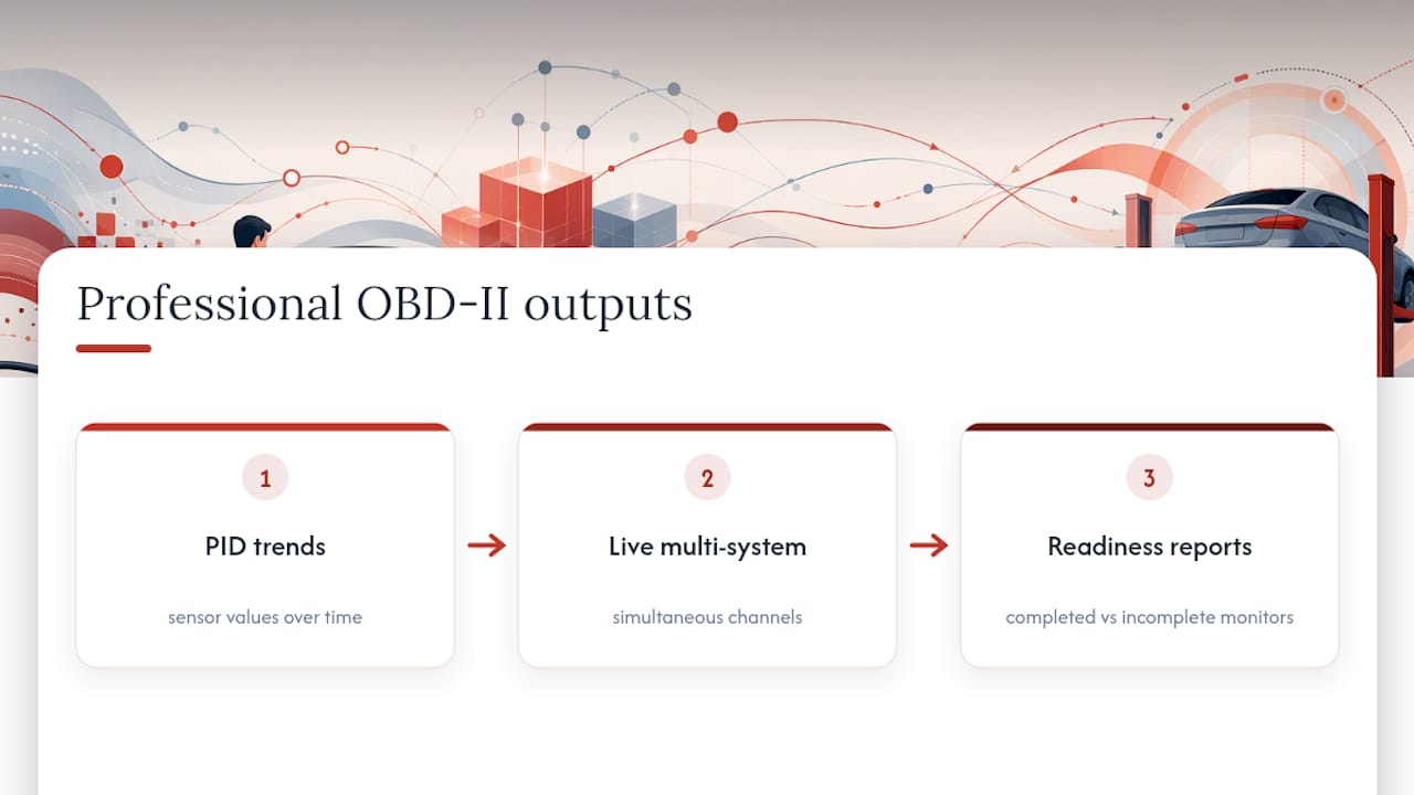 Professional OBD-II diagnostic capabilities