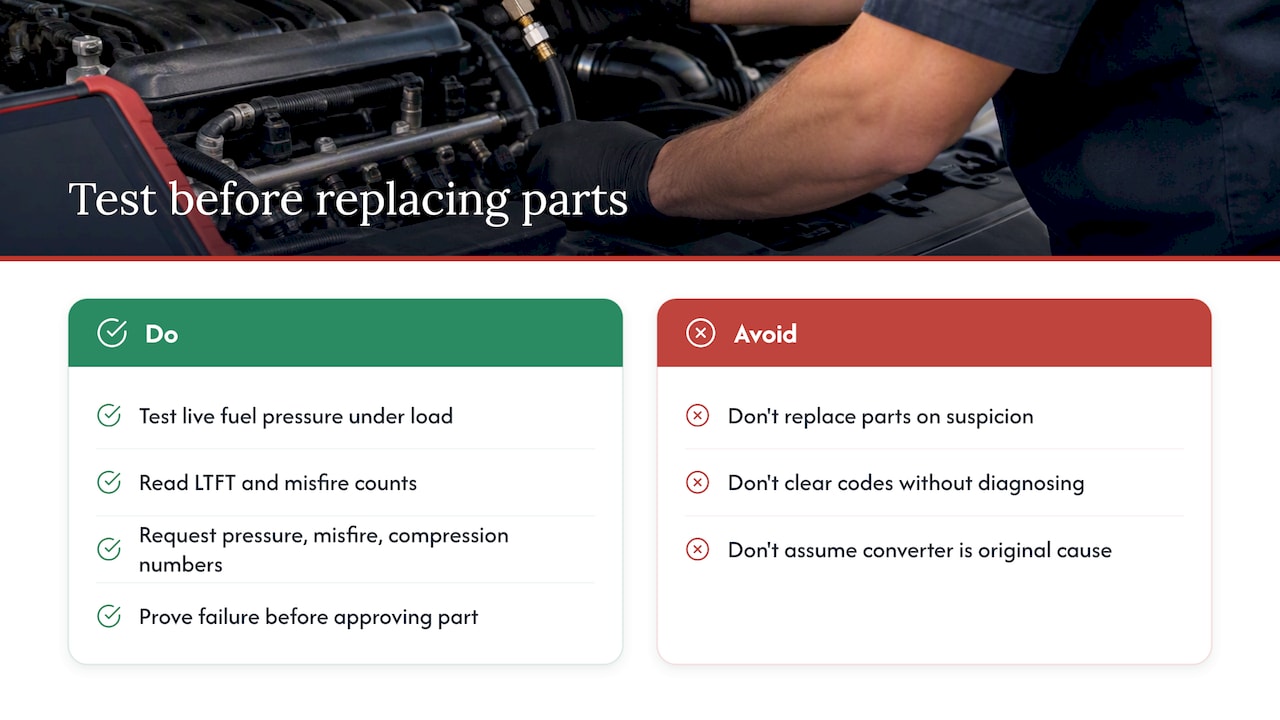 Why Guessing at Parts Costs More Than Testing Does — overview diagram
