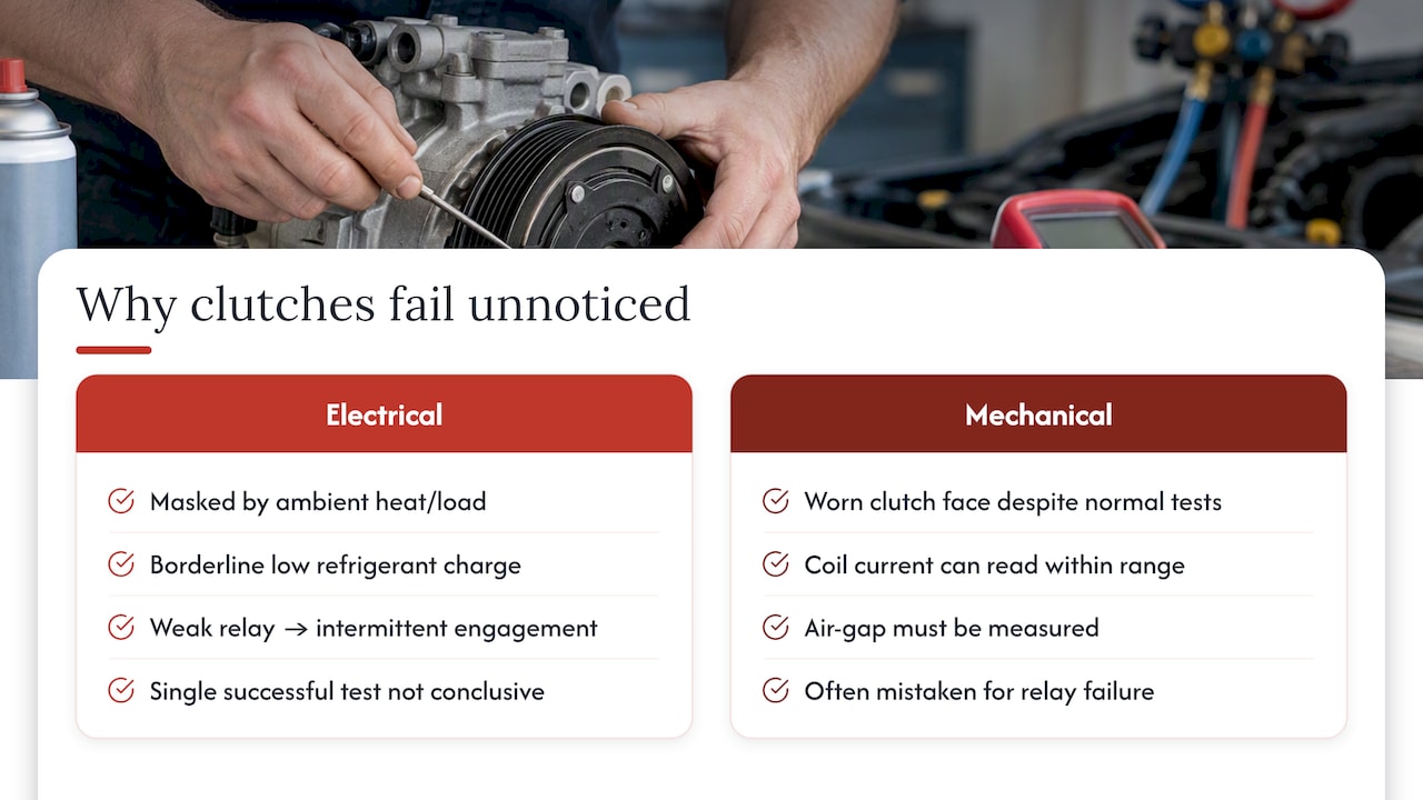 What experience with AC systems tells us about clutch failures — overview diagram