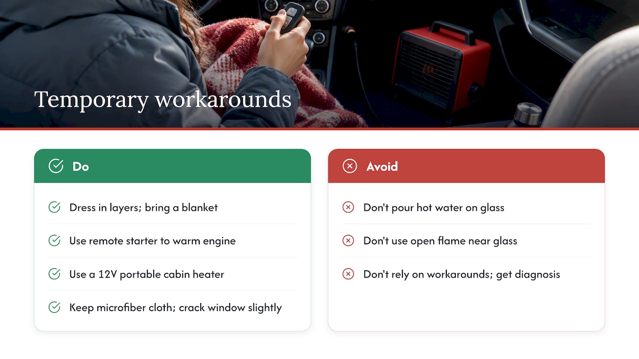 Temporary workaround solutions while awaiting repair — overview diagram